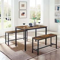 Rectangle dining set 2024 with bench